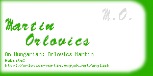 martin orlovics business card